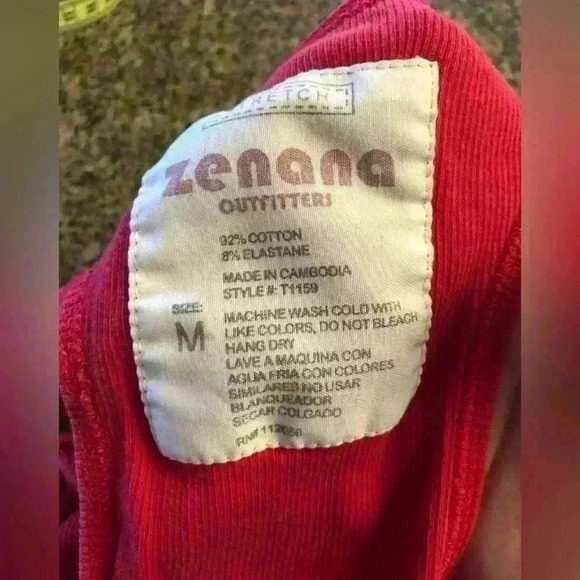 Zenana Outfitters Red Muscle Long Top Y2K Women Medium - Picture 5 of 5